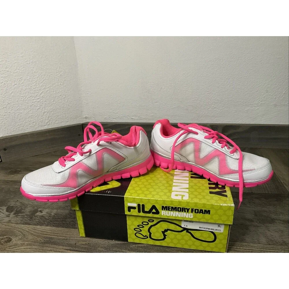 Fila 5HR18034 Running Shoe - Women's Size 7.5  Pink/White Lace-Up   [32]